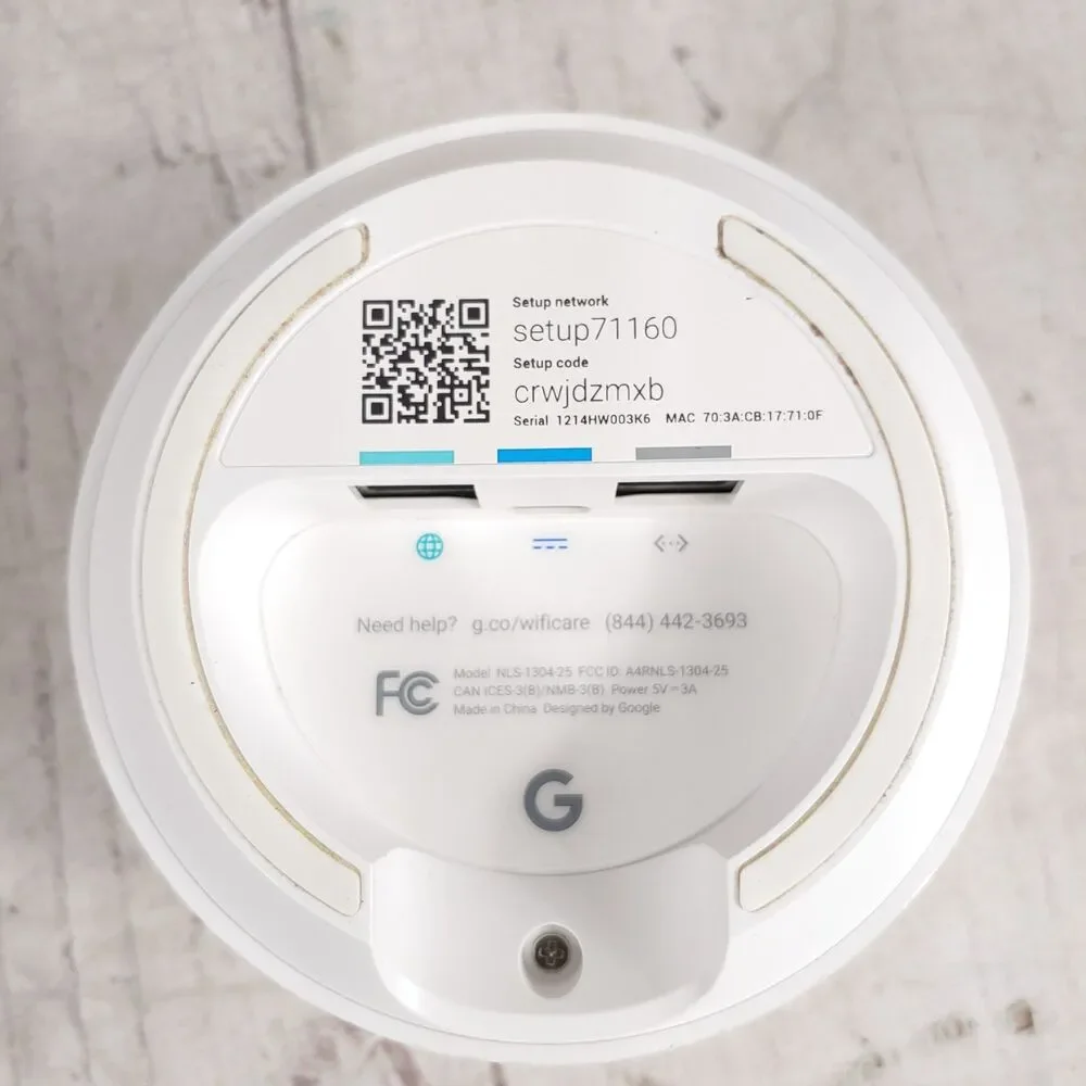 DENTED BUTTON - Google Mesh Wifi Router NLS-1304-25 - NO Power Cord - TESTED